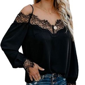 (2/$15) Sheek Lace off the shoulder top